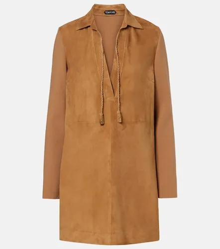 Miniabito in misto lana e suede - Tom Ford - Modalova