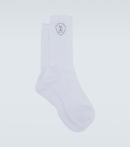 Calzini in misto cotone a coste con logo - Brunello Cucinelli - Modalova
