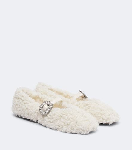 Pilgrim Strass shearling Mary Jane flats - Roger Vivier - Modalova