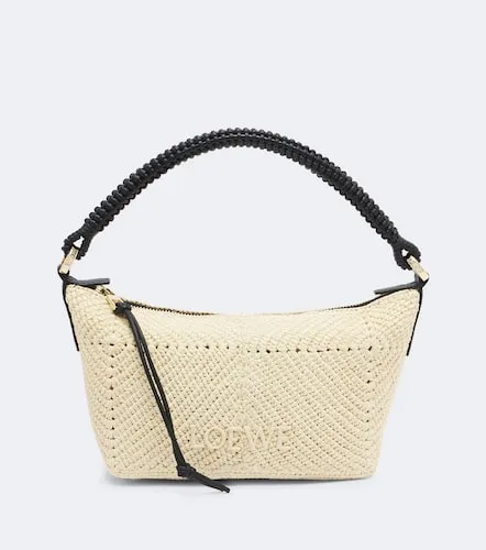 Cala Mini leather-trimmed raffia top-handle bag - Loewe - Modalova