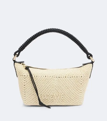 Cala Mini leather-trimmed raffia top-handle bag - Loewe - Modalova