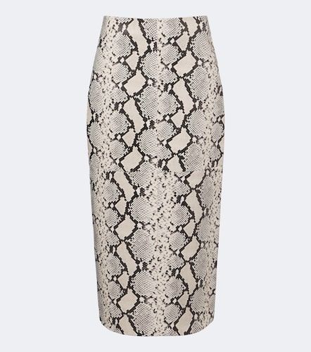 Snake-effect leather midi skirt - Rohe - Modalova