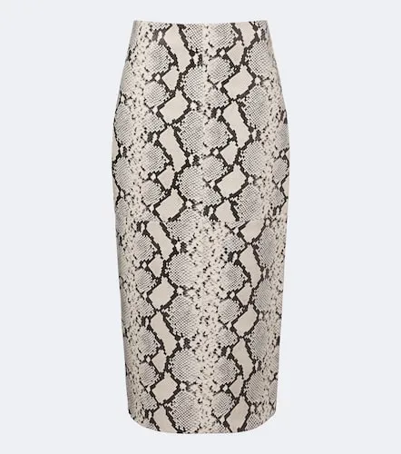 Snake-effect leather midi skirt - Rohe - Modalova