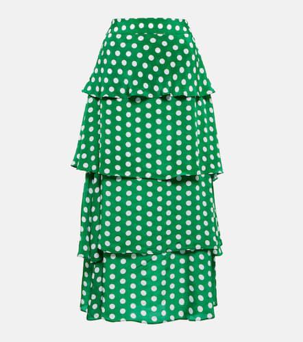 Frieda tiered polka-dot chiffon skirt - Alexandra Miro - Modalova