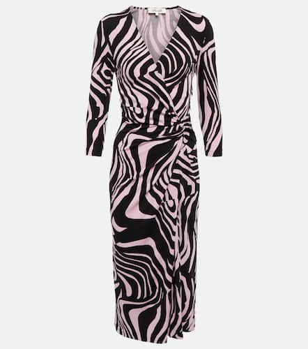 Vestido midi fruncido estampado - Diane von Furstenberg - Modalova