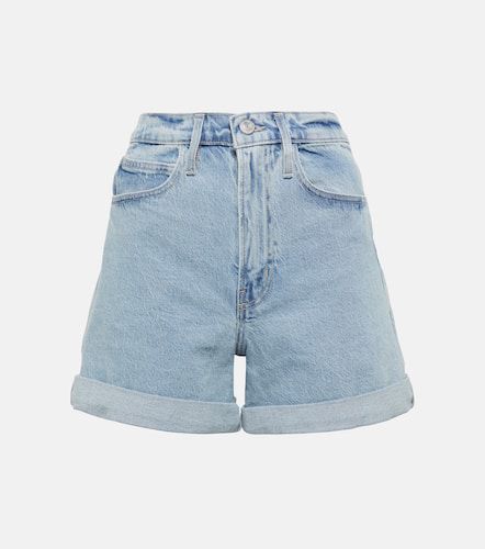 Shorts di jeans a vita alta con risvolto - Frame - Modalova
