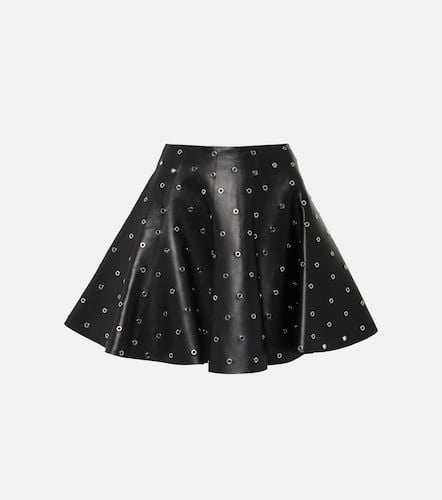 AlaÃ¯a Eyelet embellished leather miniskirt - Alaia - Modalova