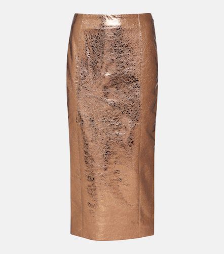 Metallic faux leather pencil skirt - Rotate - Modalova