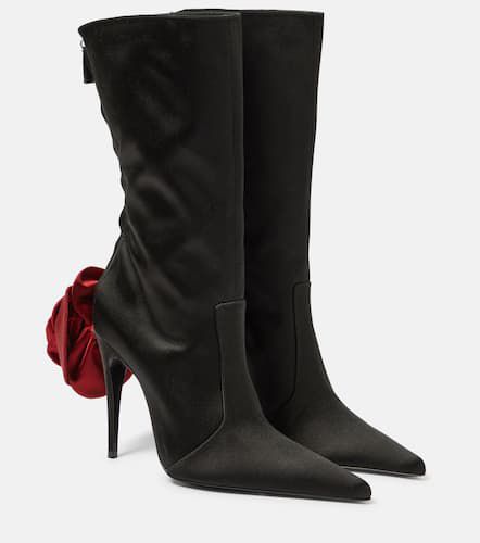 Floral-appliquÃ© satin sock boots - Magda Butrym - Modalova