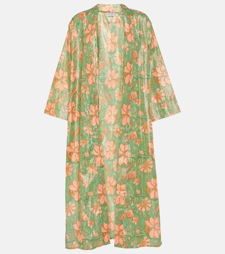 Floral cotton-blend lamÃ© beach cover-up - Juliet Dunn - Modalova