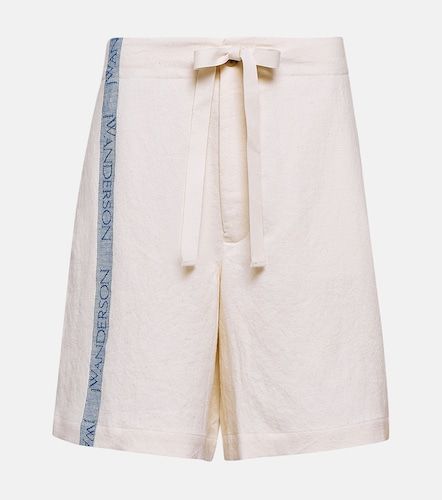 Shorts a vita alta in cotone e lino - JW Anderson - Modalova