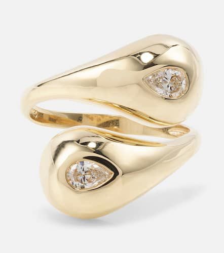 Water Droplet 14kt ring with diamonds - Mateo - Modalova