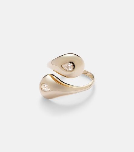 Water Droplet 14kt ring with diamonds - Mateo - Modalova