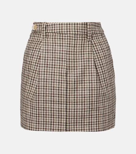 Checked virgin wool flannel miniskirt - Brunello Cucinelli - Modalova