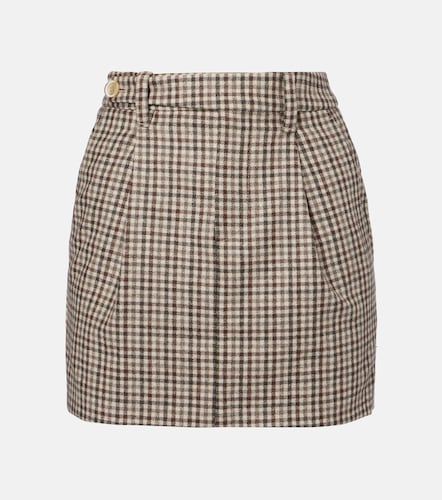 Checked virgin wool flannel miniskirt - Brunello Cucinelli - Modalova