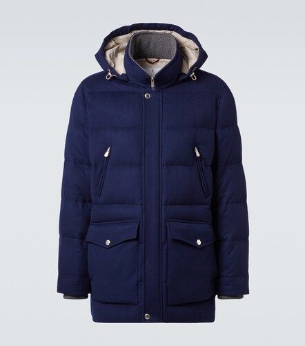 Wool flannel down jacket - Brunello Cucinelli - Modalova