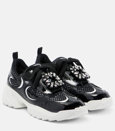 Embellished leather-trimmed sneakers - Roger Vivier - Modalova