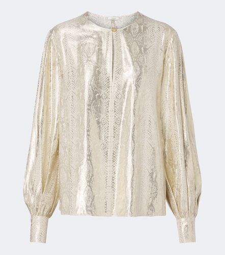 Valerie snake-print silk-blend lame blouse - Joseph - Modalova