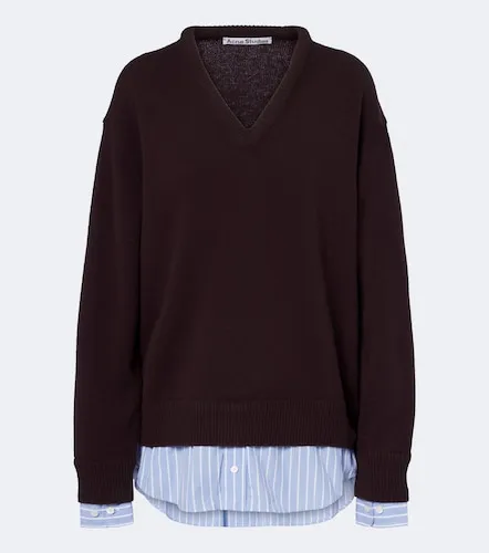Pullover aus Strick und Baumwollpopeline - Acne Studios - Modalova