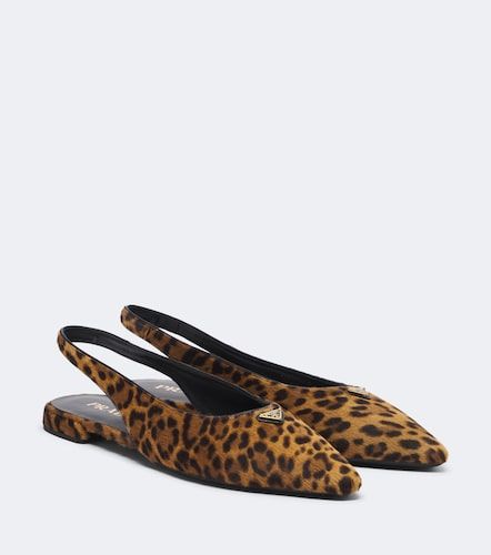 Bailarinas destalonadas de pelo de becerro estampadas - Prada - Modalova