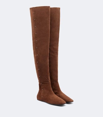Verzierte Overknee-Stiefel aus Veloursleder - Max Mara - Modalova