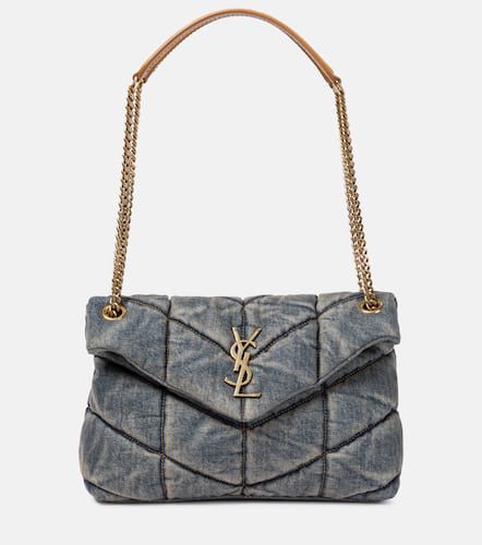 Puffer Small denim shoulder bag - Saint Laurent - Modalova