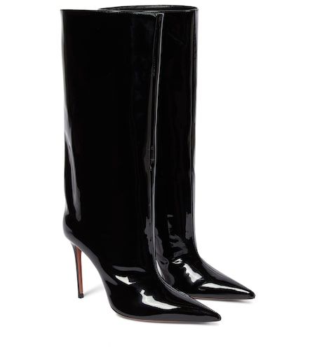 Botas altas Fiona de charol - Amina Muaddi - Modalova