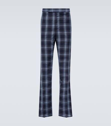 Checked wool and linen pants - Thom Browne - Modalova