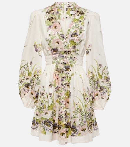 Halliday Plunge floral linen minidress - Zimmermann - Modalova