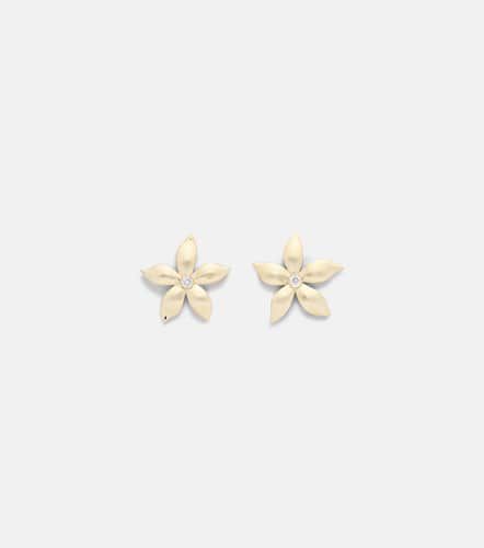 Waterfall Flower 18kt earrings with diamonds - Ileana Makri - Modalova