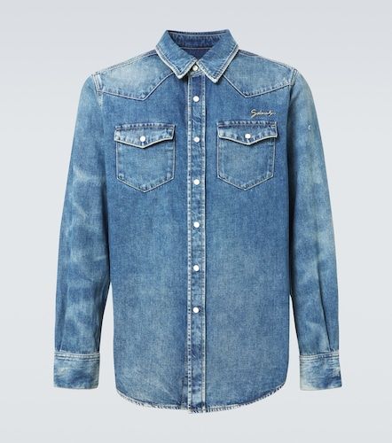 Camisa de denim bordada con logo - Givenchy - Modalova