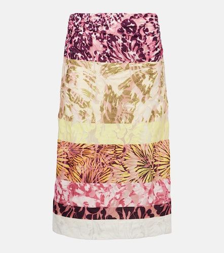 Falda midi fruncida con patchwork - Dries Van Noten - Modalova