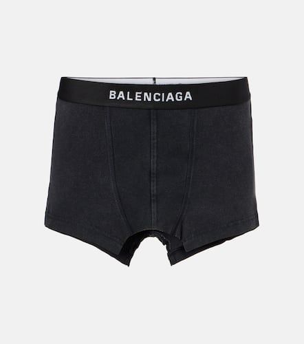 Mini-jupe en coton mélangé à logo - Balenciaga - Modalova