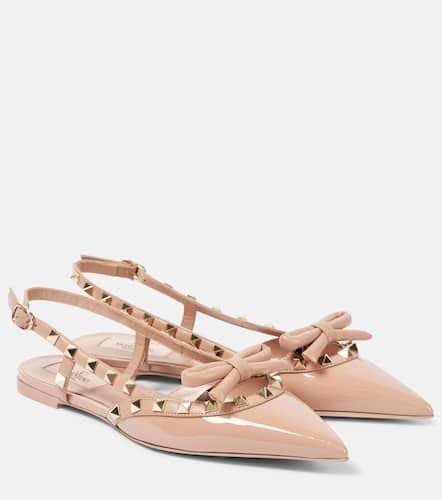 Rockstud Bow patent leather slingback flats - Valentino Garavani - Modalova