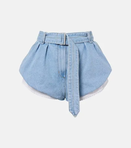 Belted high-rise denim shorts - Magda Butrym - Modalova