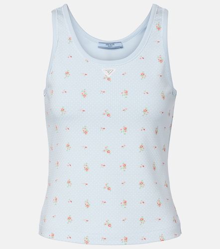 Tank top en mezcla de algodón floral - Prada - Modalova