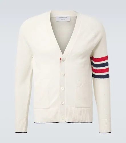 Bar linen and cotton cardigan - Thom Browne - Modalova