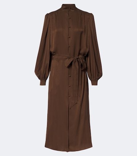 Belted chevron jacquard silk midi dress - Valentino Garavani - Modalova
