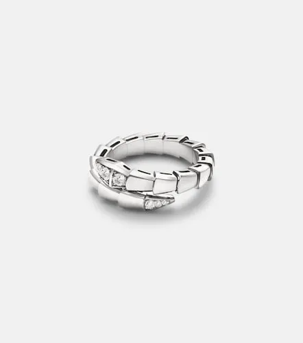 Serpenti Viper 18kt white gold ring with diamonds - Bvlgari - Modalova