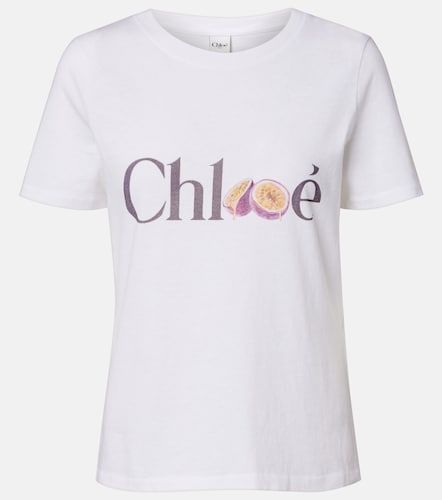 Chloé Camiseta de jersey de algodón con logo - Chloe - Modalova