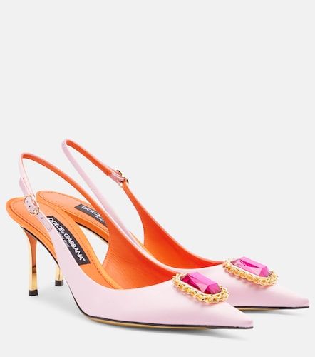 Embellished satin slingback pumps - Dolce&Gabbana - Modalova
