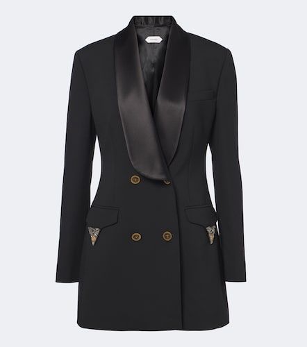 Chaqueta de esmoquin de lana adornada - Versace - Modalova