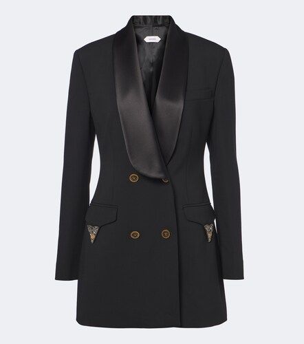 Embellished wool tuxedo jacket - Versace - Modalova