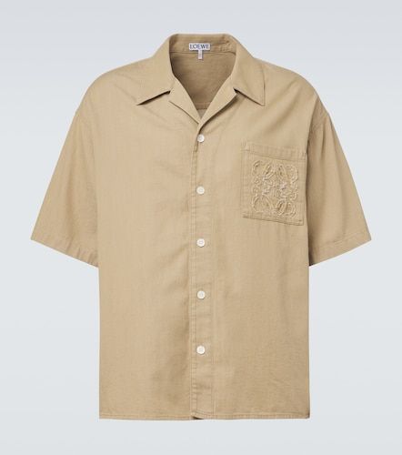 Camisa de algodón bordada con logo - Loewe - Modalova