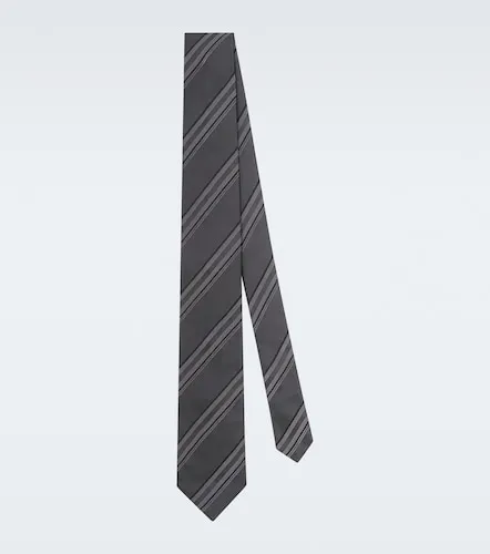 Corbata de seda a rayas - Brunello Cucinelli - Modalova
