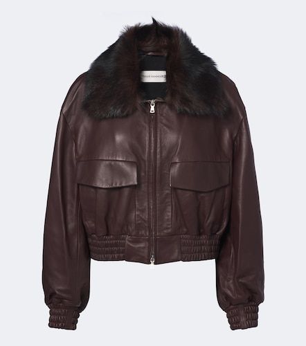 Giacca blouson con shearling - Nour Hammour - Modalova