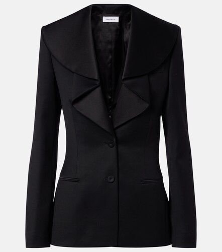 Satin-trimmed wool barathea blazer - McQueen - Modalova