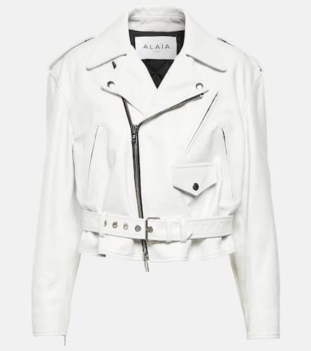 AlaÃ¯a Cropped leather biker jacket - Alaia - Modalova