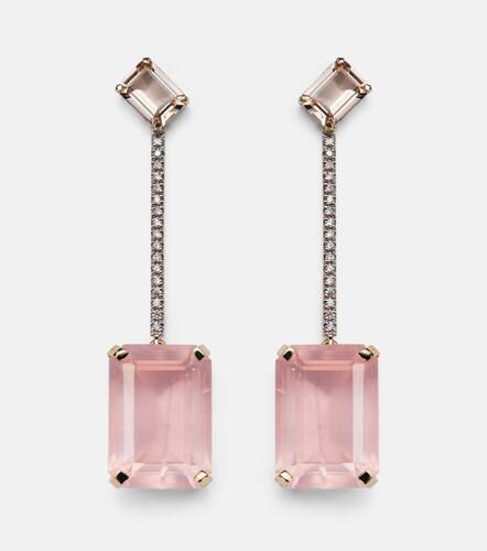 Kt earrings with morganite, quartz and diamonds - Mateo - Modalova