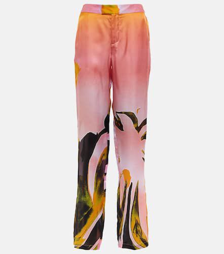 Cruise printed straight silk pants - Louisa Ballou - Modalova